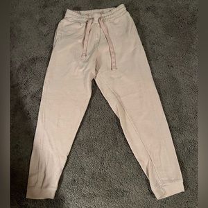 textured pink joggers